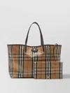 Burberry Medium Tote Bag Highlands Rectangular Check In Brown