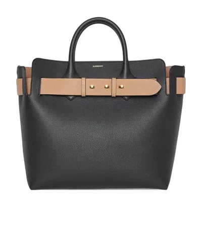 Burberry Medium Triple Stud Tote Bag In Black