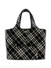Burberry Medium Vintage Check Tote Bag In Black