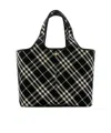 Burberry Medium Vintage Check Tote Bag In Black/calico