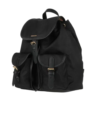 Burberry Medium-sized Solid-color Casual Backpack In Black