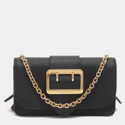 Pre-owned Burberry Medley Black Leather Crossbody Bag