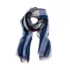 Burberry Mega Check Pattern Linen Scarf In Blue