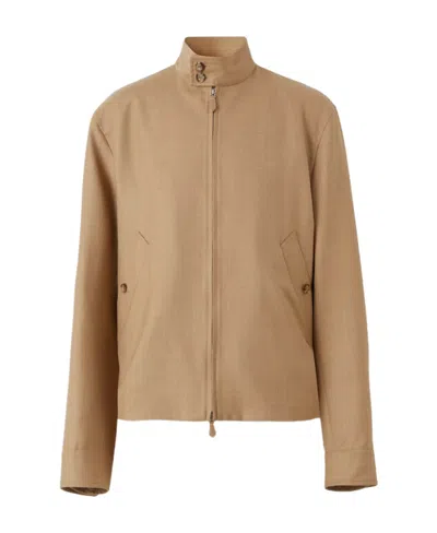 Burberry Melange-effect Light Jacket In Nude