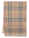Burberry Giant Check Wool And Silk Scarf In Arch Beige