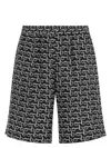 Burberry Printed Silk Bermuda Shorts In Black