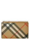 Burberry Printed Canvas Check Card Holder In Sand