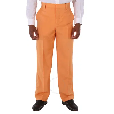 Burberry Men's Amber Orange Mohair Wool-blend Wide Leg Trousers