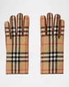 Burberry Check-pattern Gloves In Brown