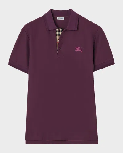 Burberry Logo Embroidered Short Sleeved Polo Shirt In Multi