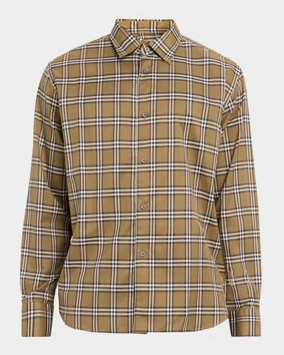 Burberry Men & Apos;s Radmar Check Cotton Sport Shirt In Brown