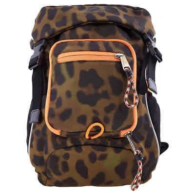 Pre-owned Burberry Men's Animal Print Nylon Leo Belt Pack 8013530 In Light Green
