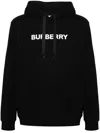 Burberry Organic Cotton Sweatshirt With Frontal Logo In Black