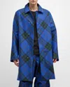 BURBERRY MEN'S ARGYLE CHECK RAINCOAT