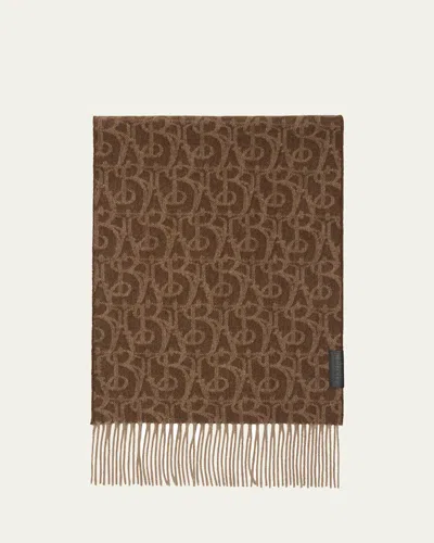 Burberry Men's B Charm Cashmere Scarf In Twig