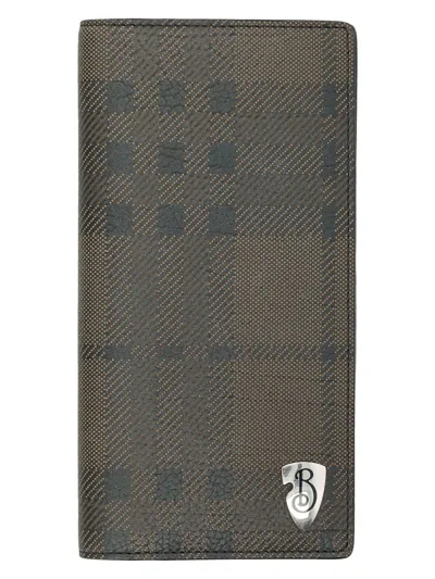Burberry Men's B Shield Continental Wallet In Slate
