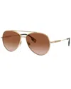 Burberry Eyewear Aviator Frame Sunglasses In Gray