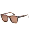 Burberry Check Square Frame Sunglasses In Brown