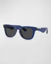 Burberry Men's Be4426f Acetate Square Sunglasses In Blue