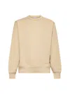Burberry Men Beige Cotton Check Patch Sweatshirt In Nude