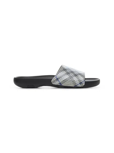 Burberry Men Beige Dive Check Slides