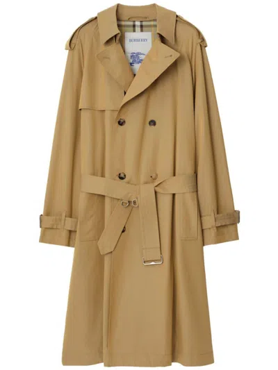 Burberry Men's Beige Long Trench Jacket For Ss24