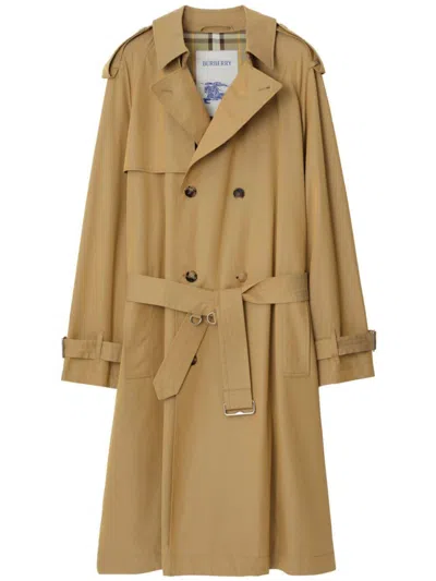 Burberry Long Iridescent Trench In Beige