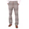 BURBERRY BURBERRY MEN'S BEIGE WOOL CHECK TAILORED TROUSERS