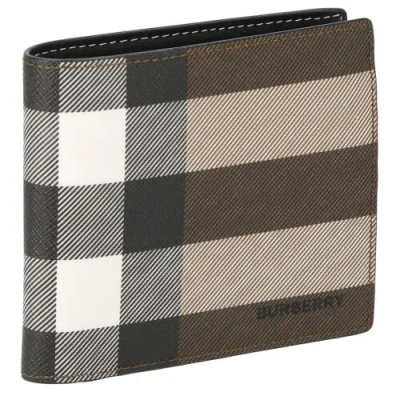 Pre-owned Burberry Men's Bi-fold 8052802 Dark Birch Brown Evan Newarticle
