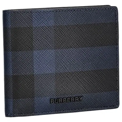 Pre-owned Burberry Men's Bi-fold 8073284 Navy Cc Bill Coin Newarticle In Blue