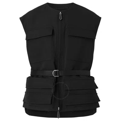 Burberry Men's Black Belted Utility Wool Vest