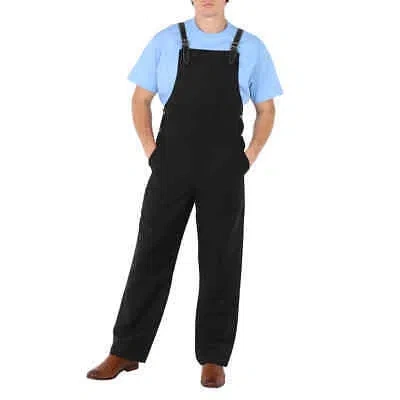 Pre-owned Burberry Men's Black Bib-front Technical Overalls