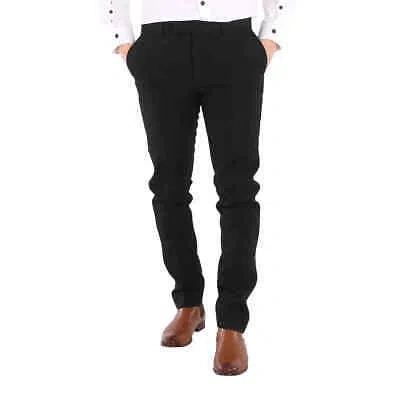 Pre-owned Burberry Men's Black Bullion Stripe Soho Fit Wool Tailored Trousers