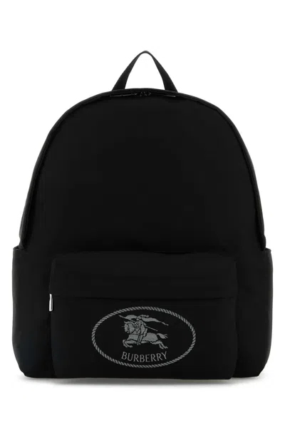 Burberry Black Backpack With Spacious Design And Padded Straps