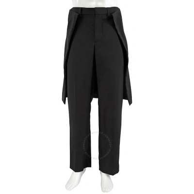 Burberry Men's Black Cape Detail Tailored Trousers