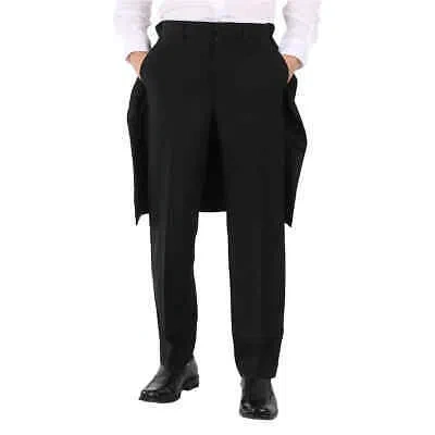 Pre-owned Burberry Men's Black Cape Detail Tailored Trousers