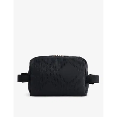 Burberry Mens Black Check-pattern Shell Bum Bag