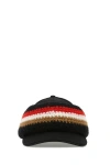 Burberry Baseball Cap With Knit Headband In Black