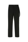 Burberry Black Cotton Wide-leg Pant In Black