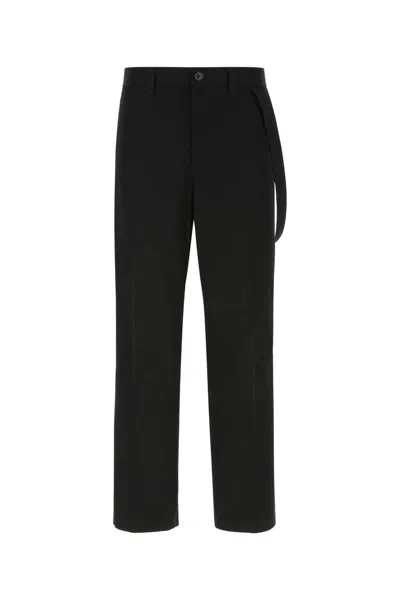 Burberry Men Black Cotton Wide-leg Pant