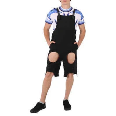Pre-owned Burberry Men's Black Cutout Short Overalls