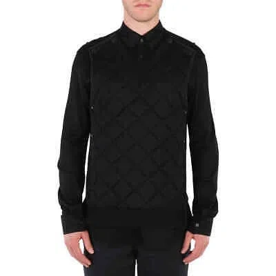 Pre-owned Burberry Men's Black Detachable Quilted Panel Formal Shirt, Brand Size 38 (neck