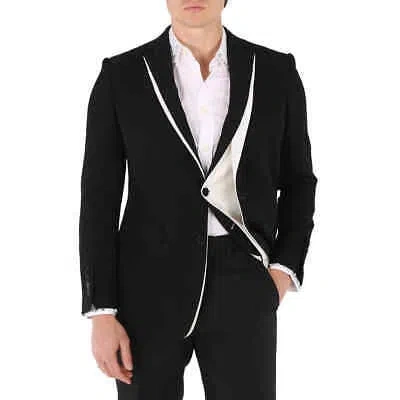 Pre-owned Burberry Men's Black Double-front Detail Blazer