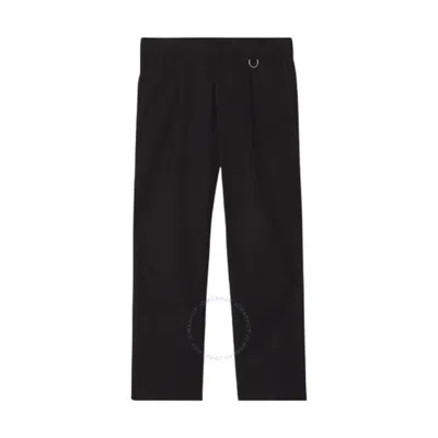 Burberry Straight-leg Cotton Tailored Trousers In Blue