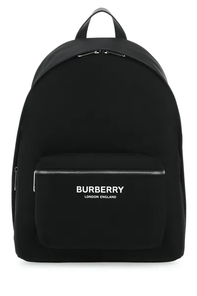Burberry Men Black Econyl And Leather Backpack