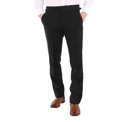 Pre-owned Burberry Men's Black Embellished Mohair Wool Classic Fit Tailored Trousers