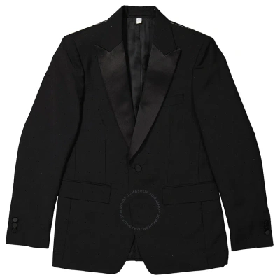 Burberry Men's Black English-fit Rhinestone Mohair And Wool Tailored Jacket