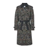BURBERRY BURBERRY MEN'S BLACK FLORAL PRINT WOOL TRENCH COAT
