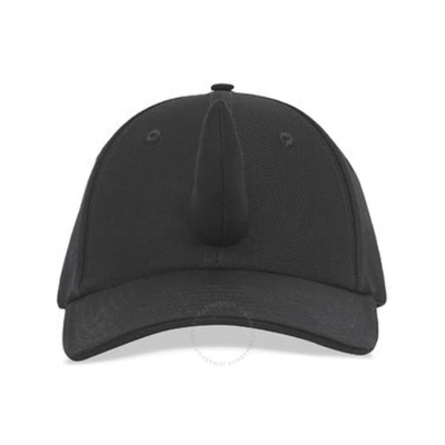 Burberry Horn Detail Cotton Baseball Cap In Black
