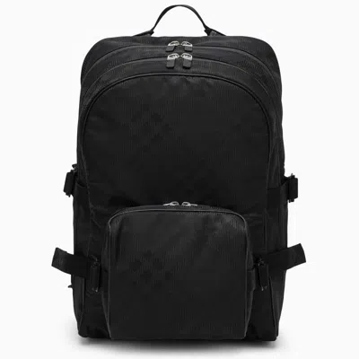 Burberry Men's Black Jacquard Check Backpack For Ss24